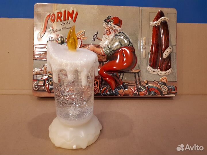 Ночник свеча с мини моторчиком с новыми батарейкам