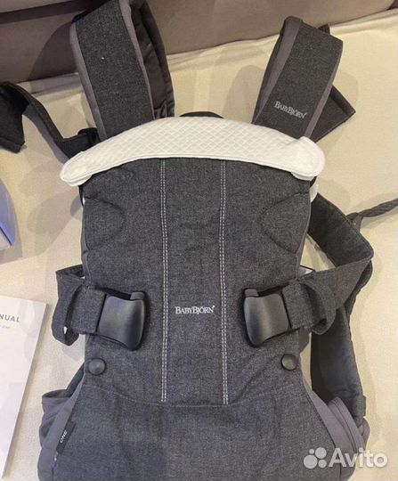 Кенгуру babybjorn one чёрный хлопок