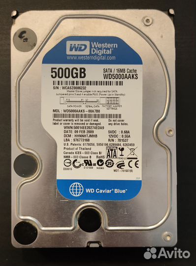 Жесткий диск WD 500 GB SATA 16MB Cache