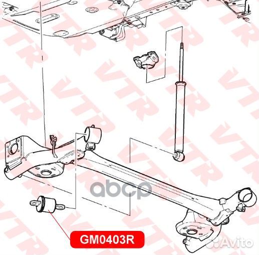 Сайлентблок балки задней подвески GM0403R VTR