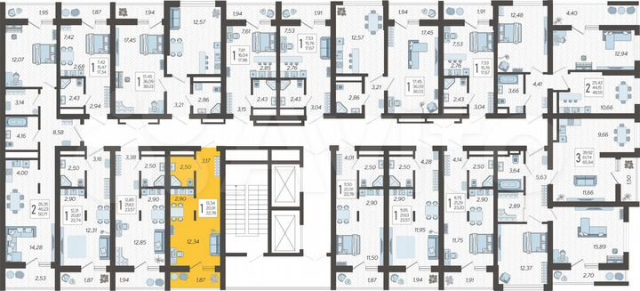 Квартира-студия, 22,8 м², 13/19 эт.