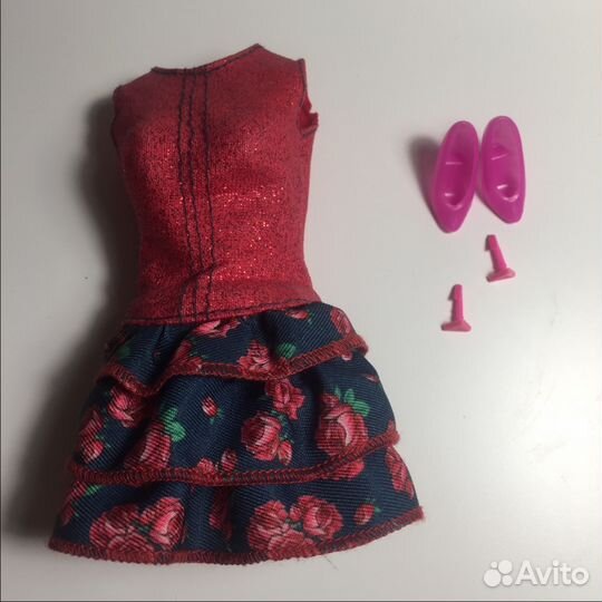 Барби barbie комплект платье туфли серьги