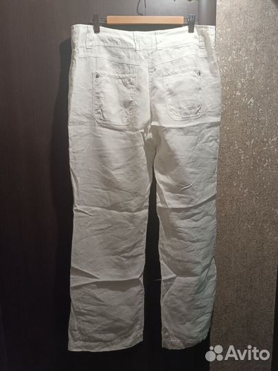 Брюки белые лен