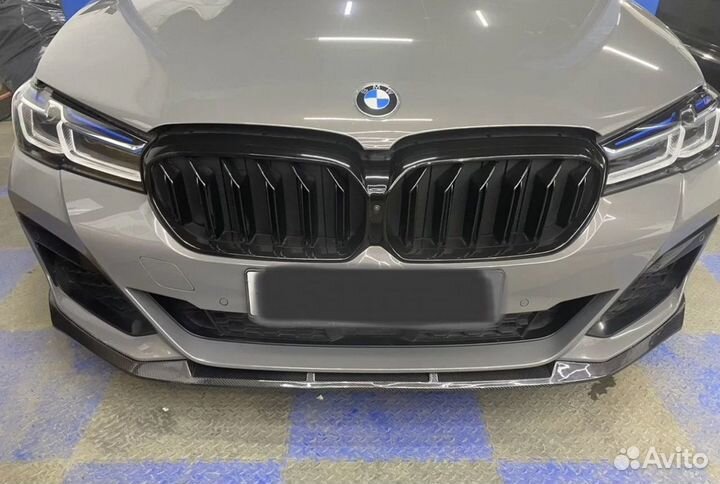 Сплиттер переднего бампера Карбон рест BMW G30 G31