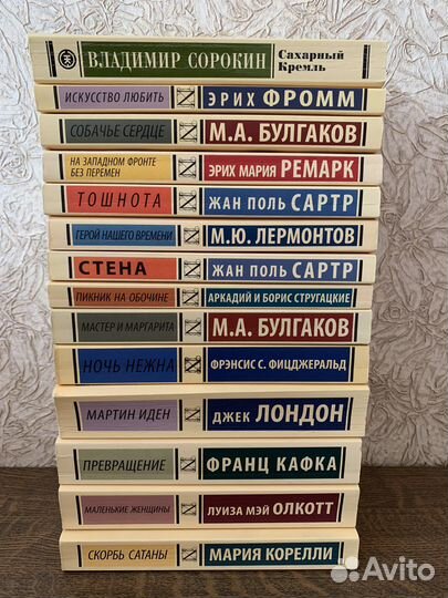 Книги Сартр, Булгаков, Сорокин, Лермонтов и другие