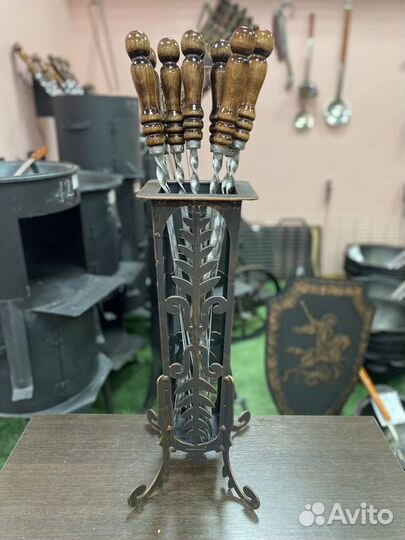 Подставка для шампуров (шампурница) Подарки Красно