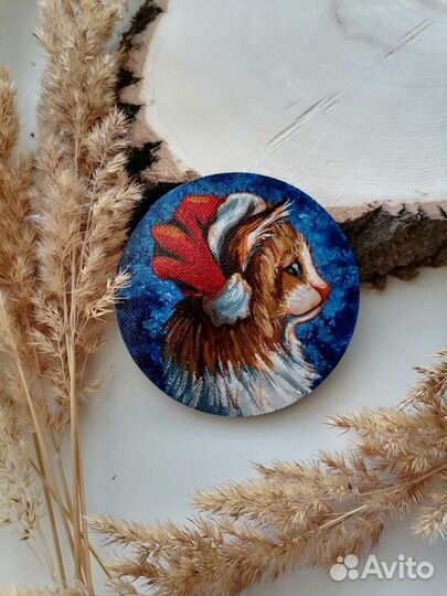 Брошь и магниты на заказ. Роспись по дереву