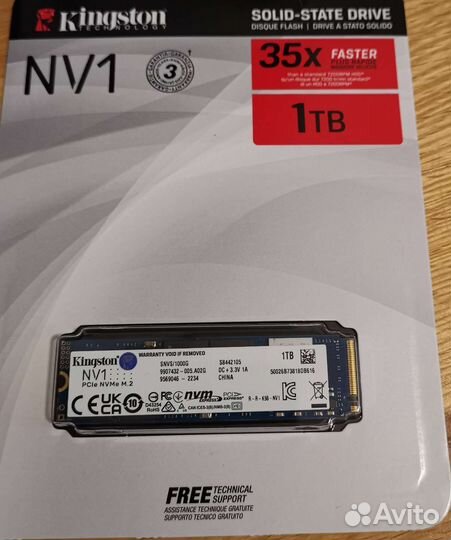 SSD Kingston NV1 1 тб M.2 snvs/1000G
