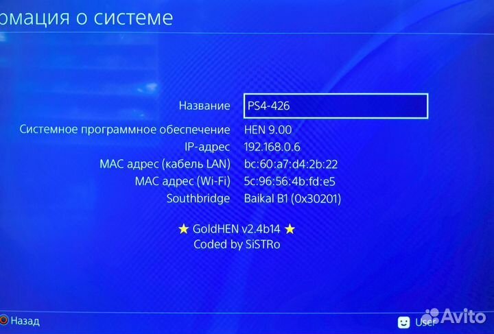 Sony playstation 4 slim HEN прошита