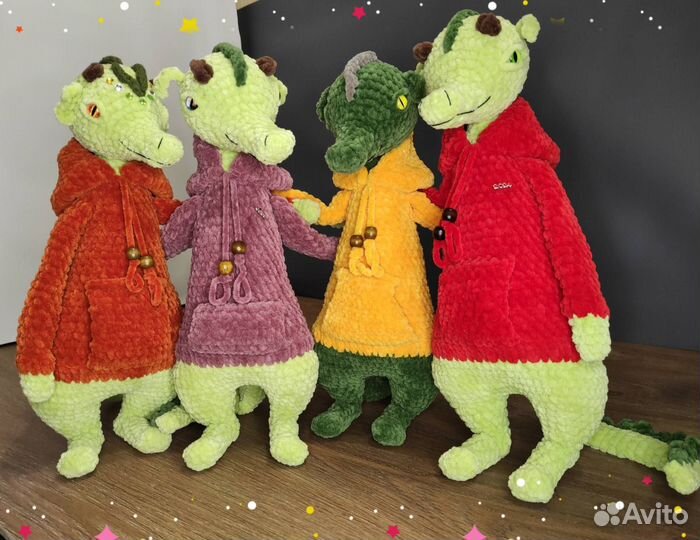 Вязаная игрушка Дракон 36-38 см ручная работа