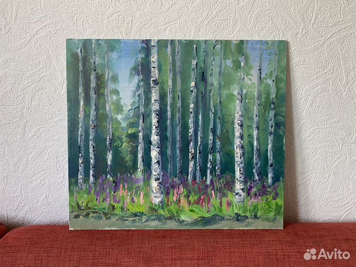 Картина маслом березы
