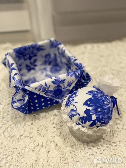 Набор для рукоделия:игольница и корзина-органайзер