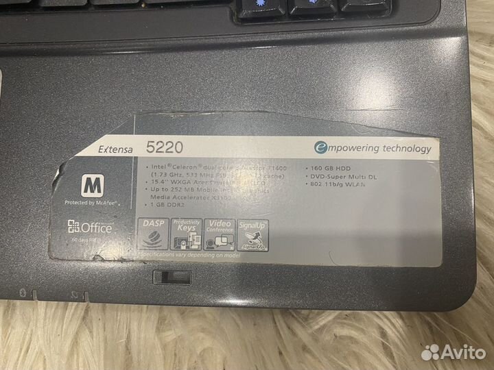 Ноутбук acer на запчасти