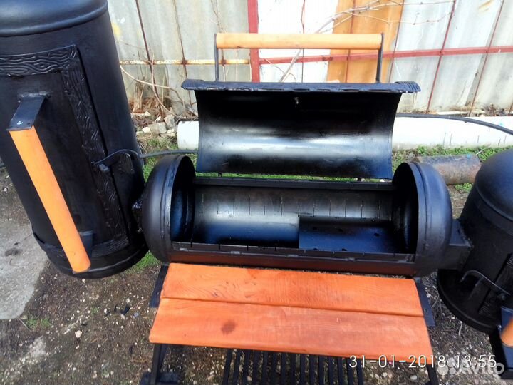 Мангал - коптильня, барбекю + казан 6 в 1