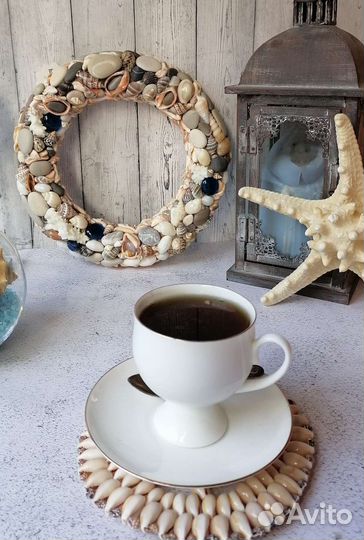Венок интерьерный, морской стиль.Декор для дома