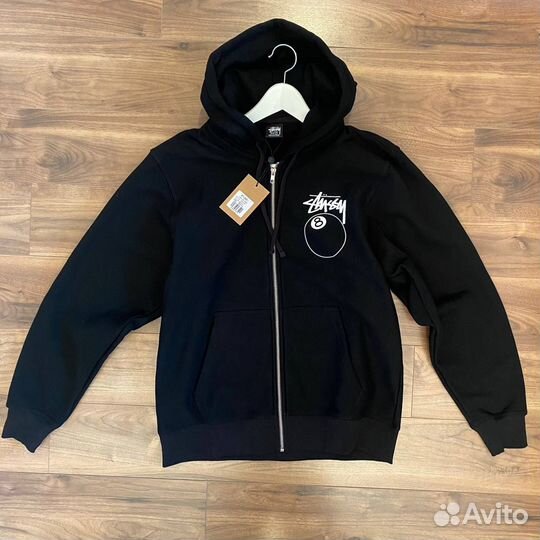 Черное зип худи Stussy (оригинал ) L