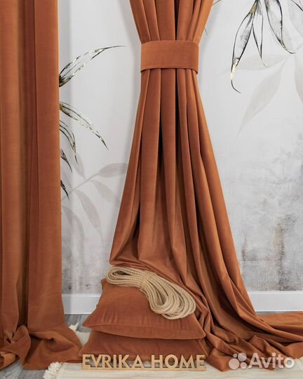 Шторы бархат богема терракот новые пошив