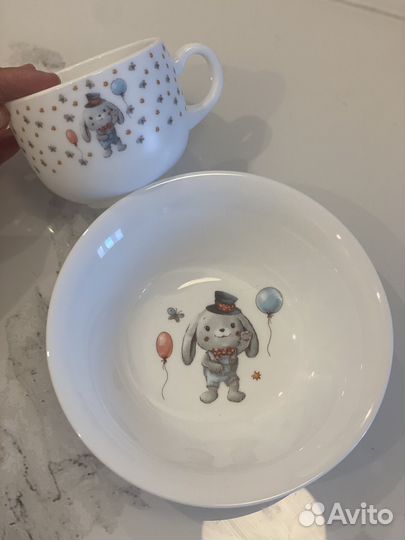 Чашка с блюдцем набор детской посуды