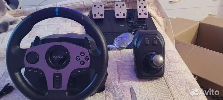 Игровой руль Pxn v9.Педали и сцепление в комплекте