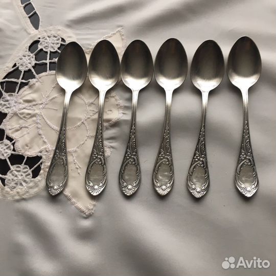 Мельхиоровые чайные ложки посеребренные