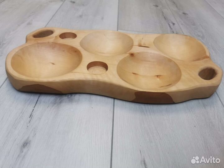 Менажница деревянная, блюдо для закусок