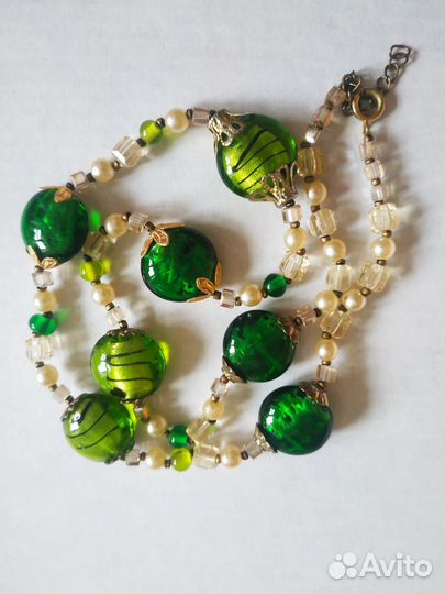 Бусы винтаж мурманское стекло