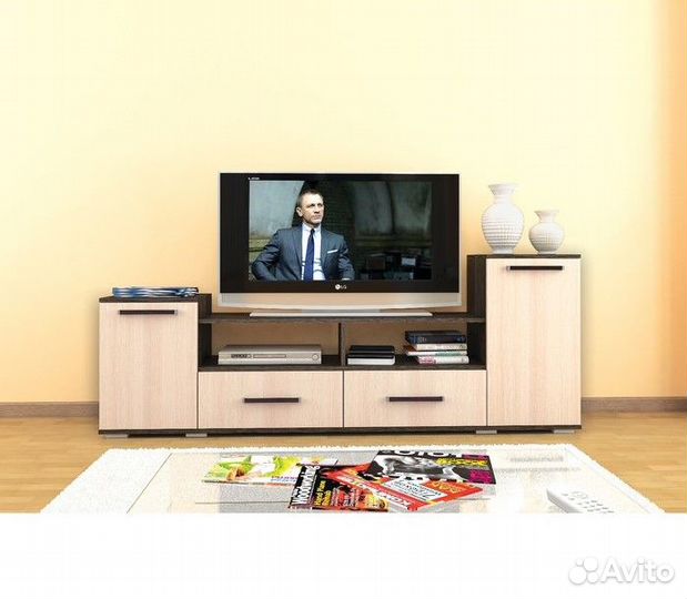 Тумба тв Парус-2 2000x375x750 венге/дуб молочный