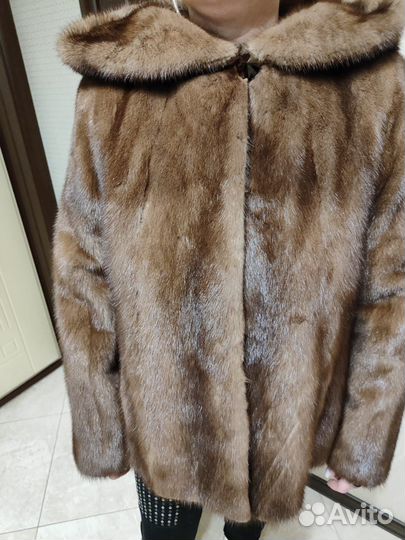 Шуба норковая с капюшоном 42 44