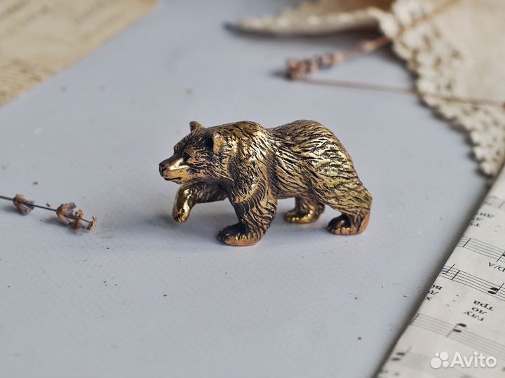Бронза медведь фигурка