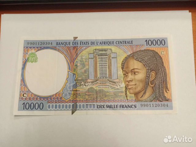 Банкнота Ценральная африка чад 10000 франков