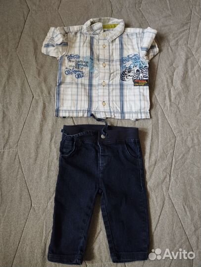Вещи для мальчика пакетом на 6-9 месяцев р68-74