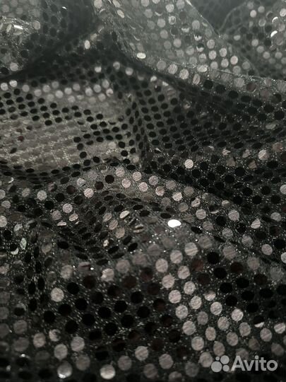 Ткань новая с пайетками, атлас натуральный СССР