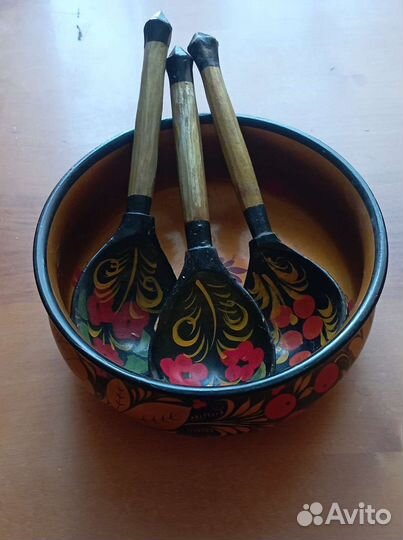 Набор ложек деревянных хохлома