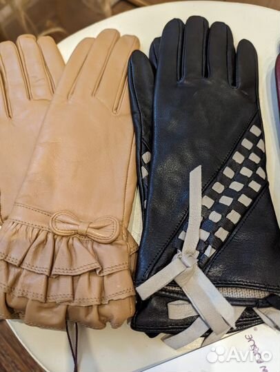 Перчатки женские кожаные новые