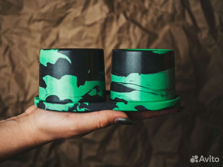 Кашпо с подносом, горшочек для растений/бижутерии