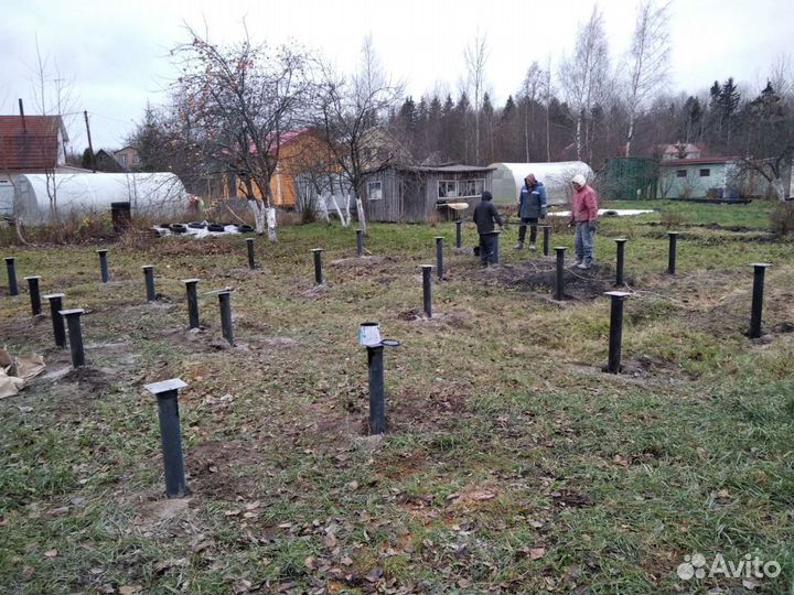 Фундамент на винтовых сваях который стоит