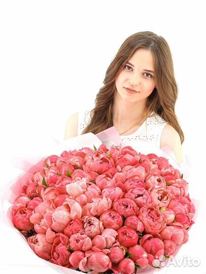 101 пион букеты