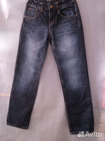 Джинсовые брюки синие