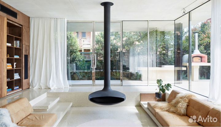 Подвесной камин в стиле loft