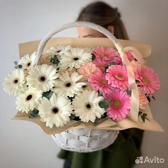Букет цветов в корзине доставка Динская
