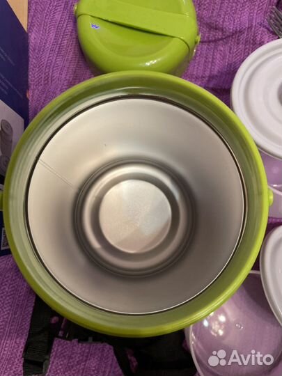 Термос для еды, с контейнерами (3шт) и приборами