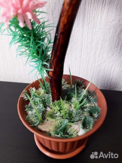 Бонсай цветущий искусственное растение в горшке