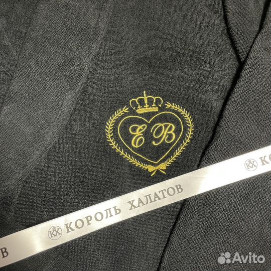 Мужской имменной халат с вышивкой на заказ лев