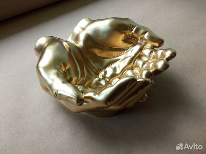 Декор золото кашпо ладони серебряное украшение