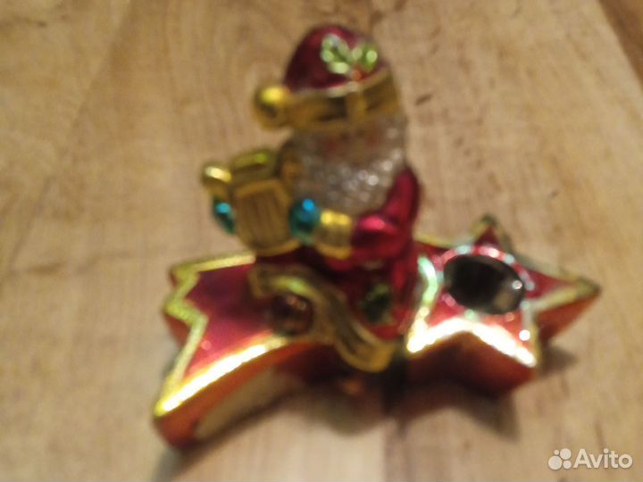 Дед мороз с гуслями подсвечник новогодний