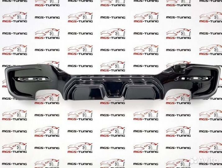 Диффузор BMW 1 series F20 CS черный под выхлоп 2х2