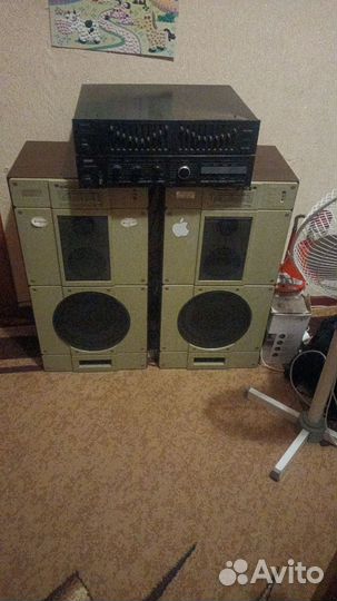 Акустические колонки и усилитель с эквалайзером