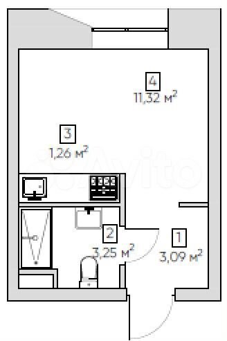 Апартаменты-студия, 19 м², 3/18 эт.