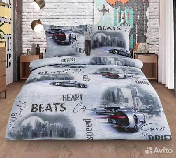 Постельное белье 1,5сп детский принт