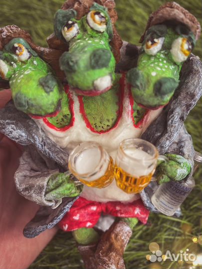 Ватная елочная игрушка ручная работа